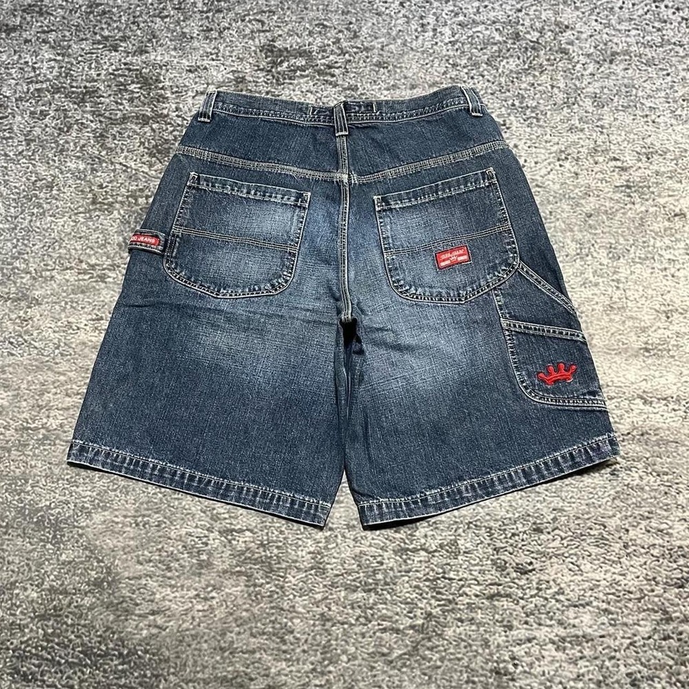VTG JNCO Jeans Shorts Carpenter Mens 34 Blue Baggy Crown Grunge Skater Y2K